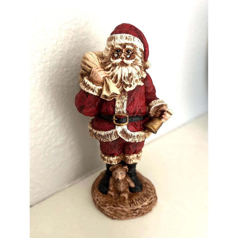 1991 Wood World Inc‎ Virginia Santa Claus America Hand Painted Christmas 6.5 in